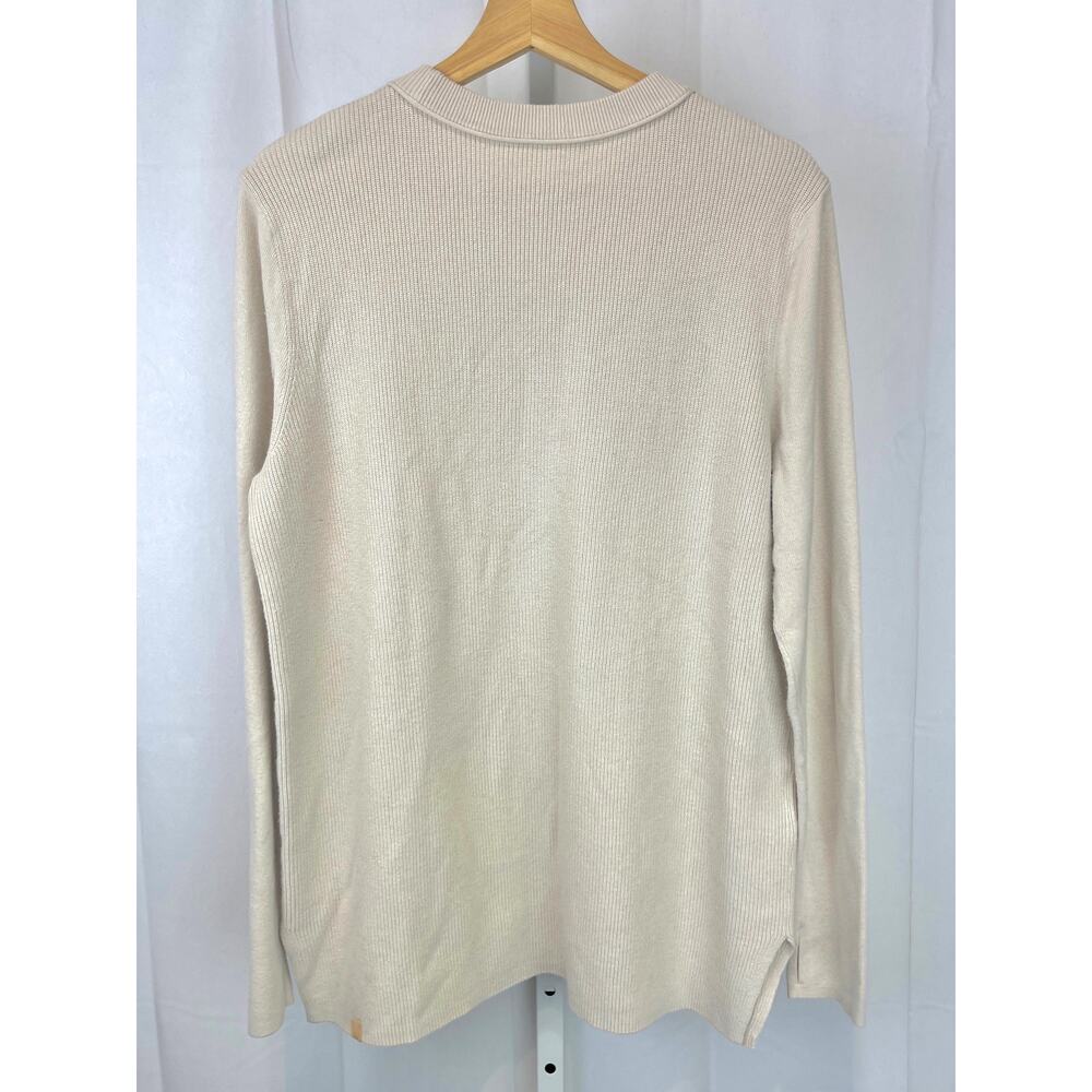 LULULEMON Take It All In Cotton Blend Sweater W3JHCS White Opal Beige Size L - Picture 2 of 8